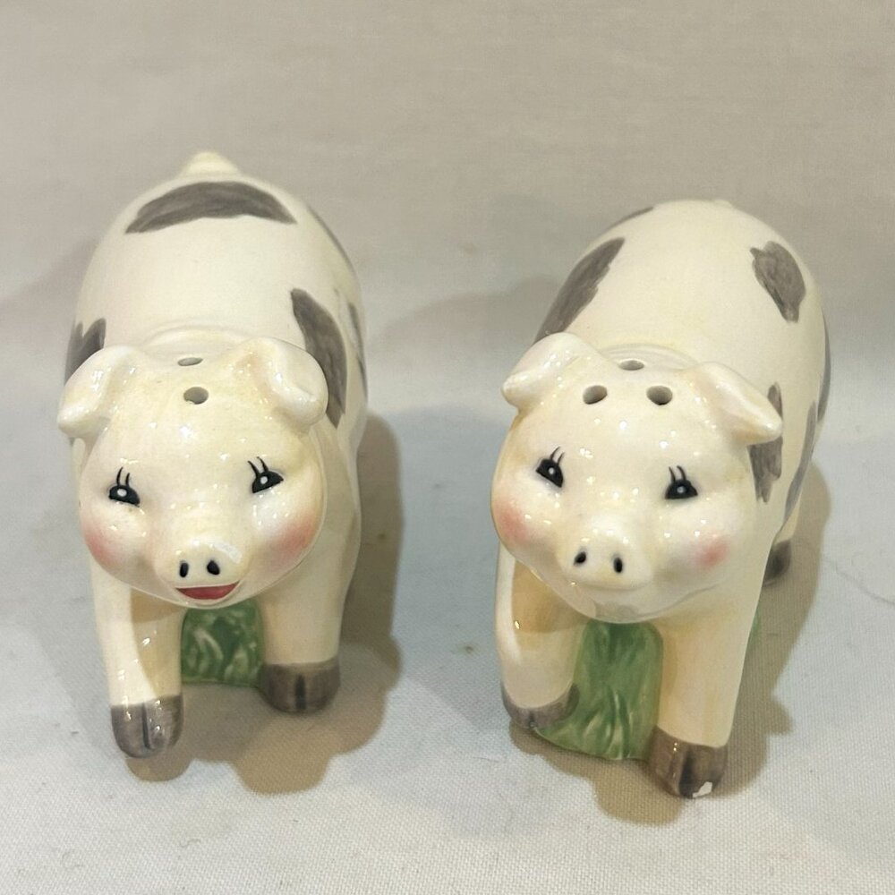J Willfred Ceramic Pig Piglets Salt Pepper Shaker Set